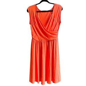 Garnet Hill Women's Juliet Ruched Faux Wrap Dress Grecian Size Small